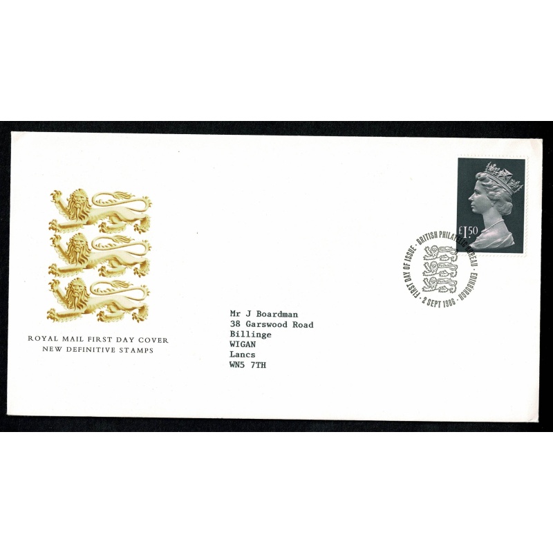 £1.50 Parcel Post. Philatelic Bureau FDI Handstamp. 2nd September 1986.