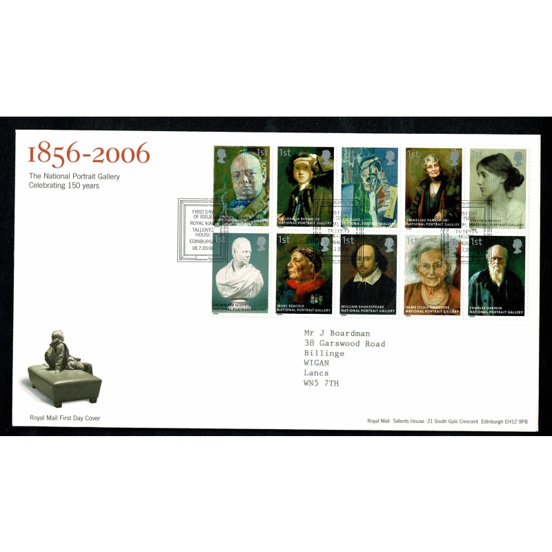 2006 National Portrait Gallery. Tallents House FDI Handstamp 18th July 2006