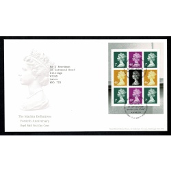 Pair of Covers. 2002 40th Anniversary of First Machin Definitives. Miniature Sheet & Prestige Book S/t pane.. Tallents House FDI Handstamp. 5th June 2007