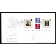 Pair of Covers. 2002 40th Anniversary of First Machin Definitives. Miniature Sheet & Prestige Book S/t pane.. Tallents House FDI Handstamp. 5th June 2007