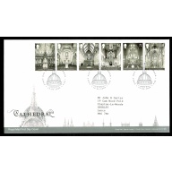 Pair of Covers. 2008 Cathedrals. Set of 6 values & Miniature Sheet. London EC4 FDI Handstamp 13th May 2008