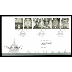 Pair of Covers. 2008 Cathedrals. Set of 6 values & Miniature Sheet. London EC4 FDI Handstamp 13th May 2008