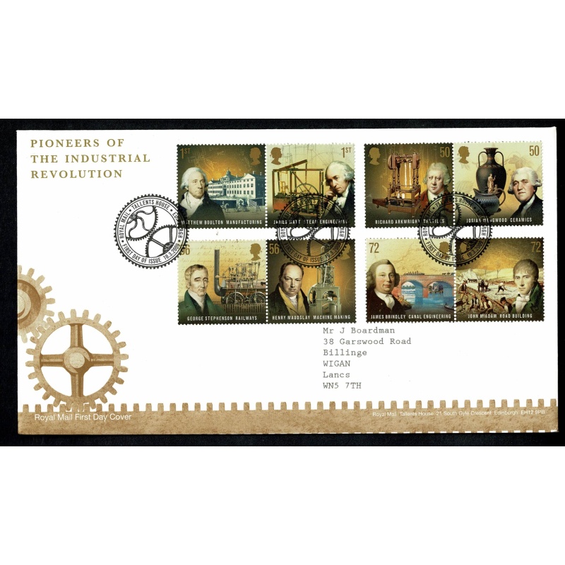 2009 Industrial Revolution Pioneers. Tallents House FDI Handstamp. 10th March 2009