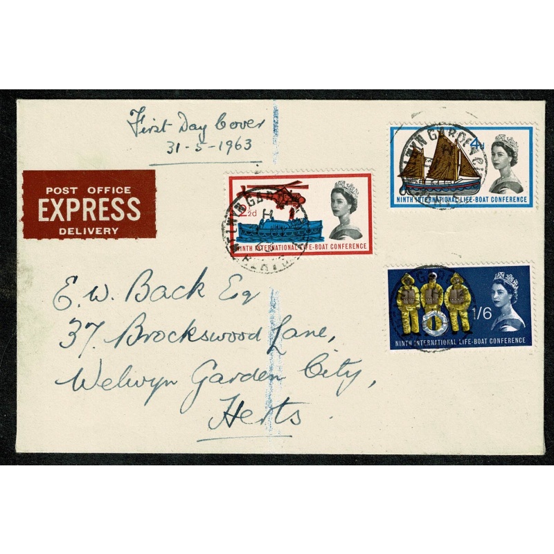 1963 LIfeboats (ord). Plain cover with handwritten address.