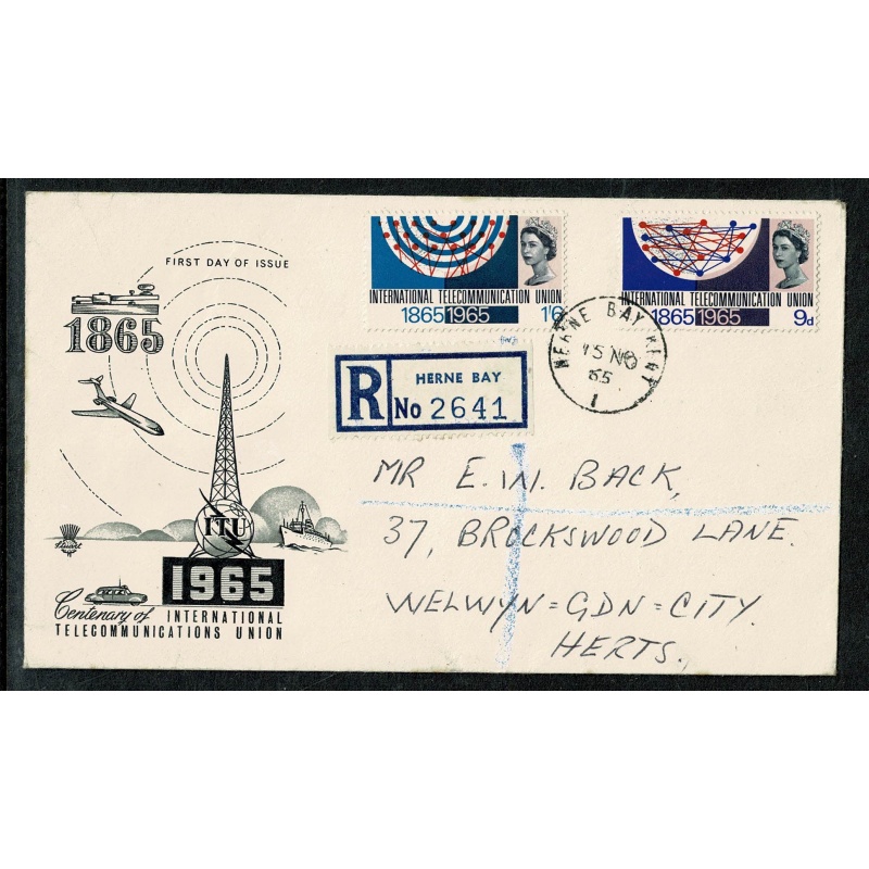 1965 I.T.U. (ord). Illustrated FDC with hand written address cancelled on First Day of Issue