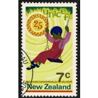 New Zealand. 25th Anniversary of U.N.I.C.E.F. 7c. Fine used. SG 956