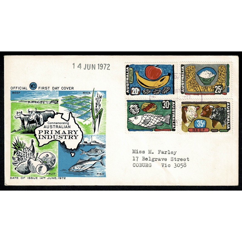 Australia. 1972 Primary Industries. FDC 14th June 1972.