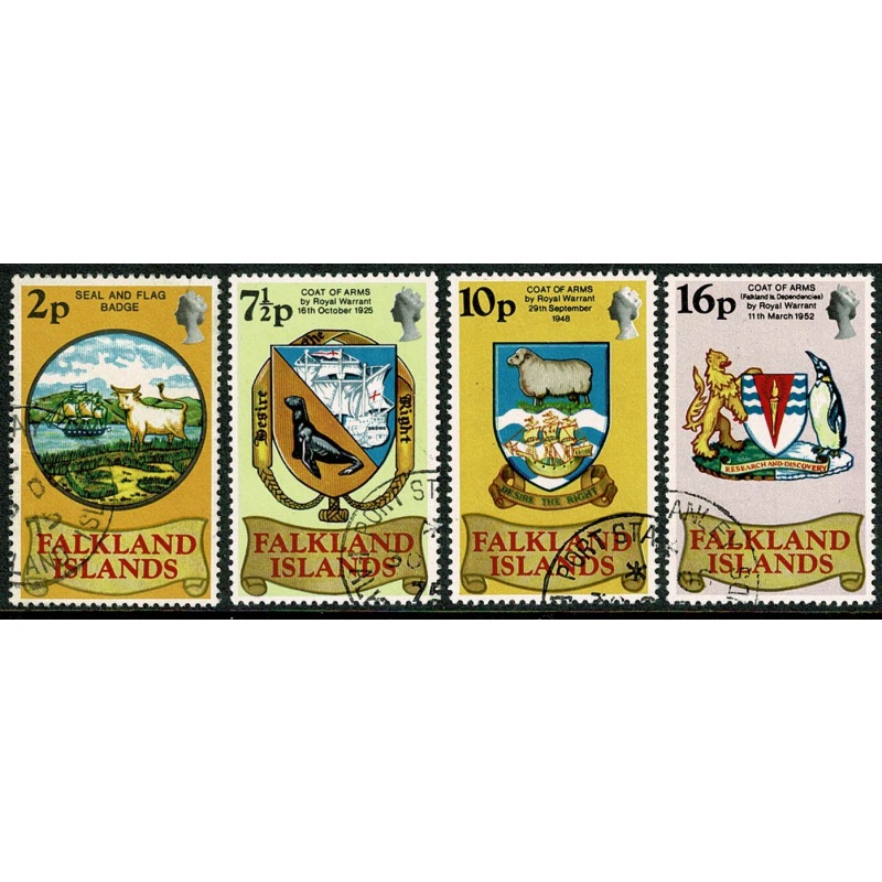 Falkland Islands. 1975 50th Anniversary of Heraldic Arms issue. Fine used set. SG 311-314