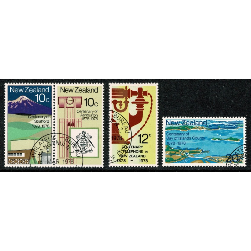 New Zealand. 1978 Centenaries. Fine used set of 4 values. Philatelic Bureau cancel. SG 1160-1163