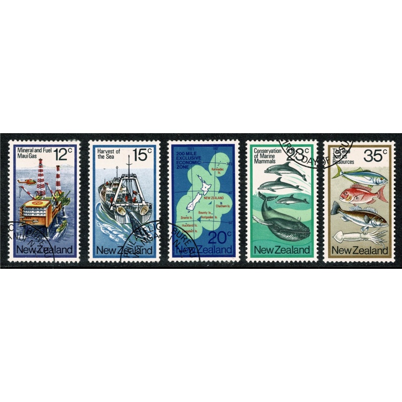 New Zealand. 1978 Resources of the Sea Fine used set of 5 values. Philatelic Bureau cancel. SG 1174-1178