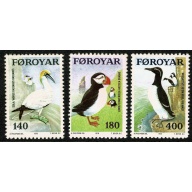 Faroes. 1978 Sea Birds. Set of 3 values. Unmounted Mint. SG 35-37