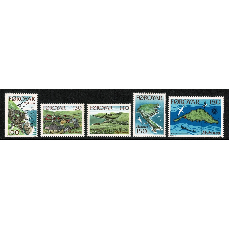 Faroes. 1978 Views of Mykines Island. Set of 5 values. Unmounted Mint. SG 30-34