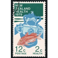 New Zealand. 1979 Health Stamps. Marine Life 12c + 2c Fine used single. SG 1197/98