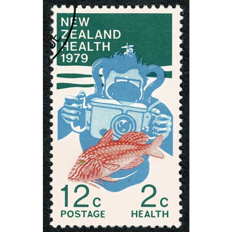 New Zealand. 1979 Health Stamps. Marine Life 12c + 2c Fine used single. SG 1197/98