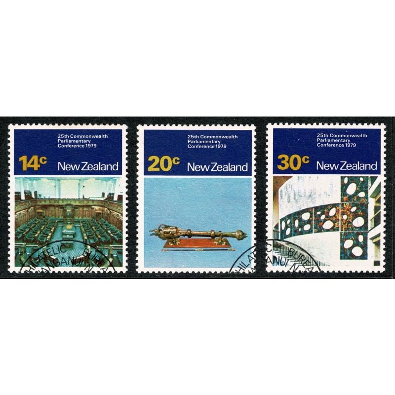 New Zealand. 1979 25th Commonwealth Parliamentary Conference. Fine used set of 3 values. SG 1207-1209