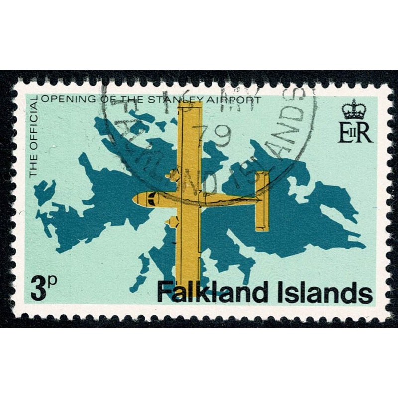 Falkland Islands. 1979 Opening of Stanley Airport 3p Fine Used. SG 360