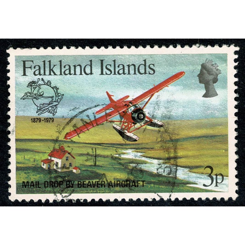 Falkland Islands. 1979 Universal Postal Union 3p Fine Used. WATERMARK CROWN TO RIGHT of CA. SG 368w