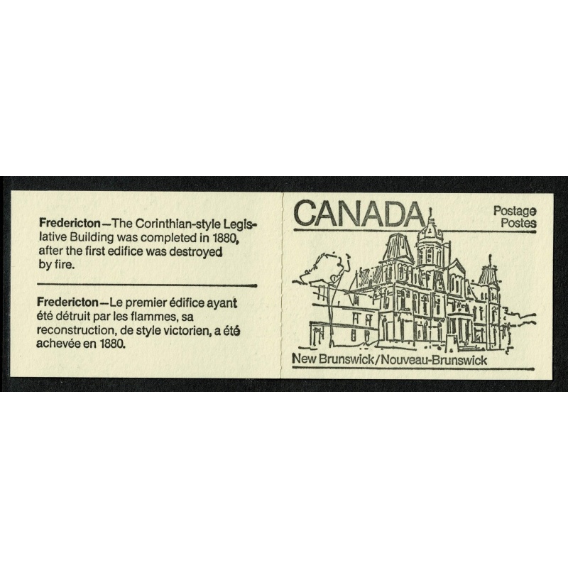 1982 50c Provincial Legislature Buildings. Set of 10 booklets. Black on cream covers. SB89