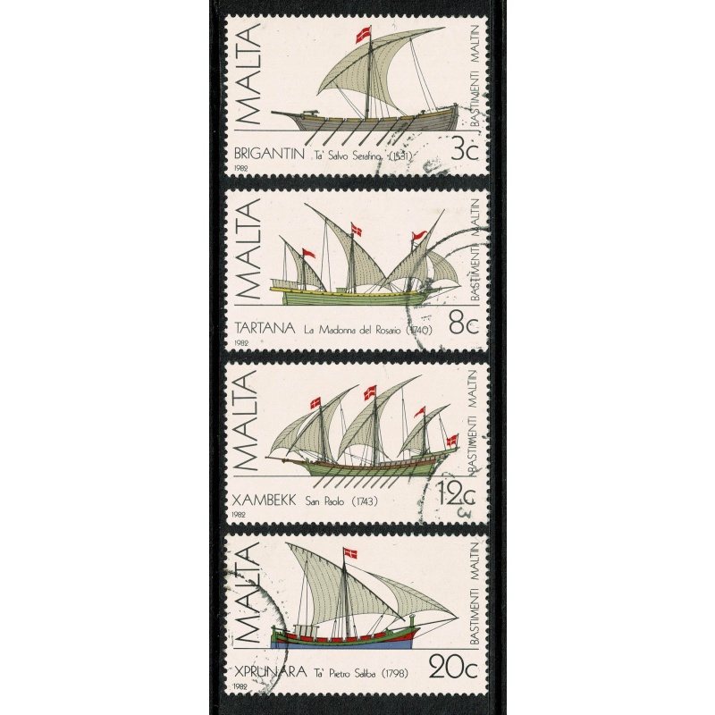 Malta. 1982 Maltese Ships. Set of 4 values. Fine used. SG 701-704.