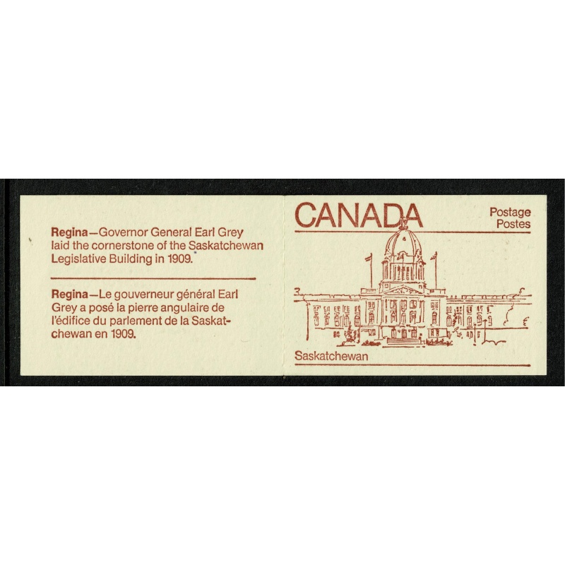 1983 50c Provincial Legislature Buildings. Set of 10 booklets. Indian red on cream covers. SB91