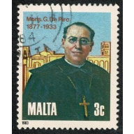 Malta. 1983 50th Death Anniv. Monsignor Giuseppe de Piro. 3c Fine used. SG 718