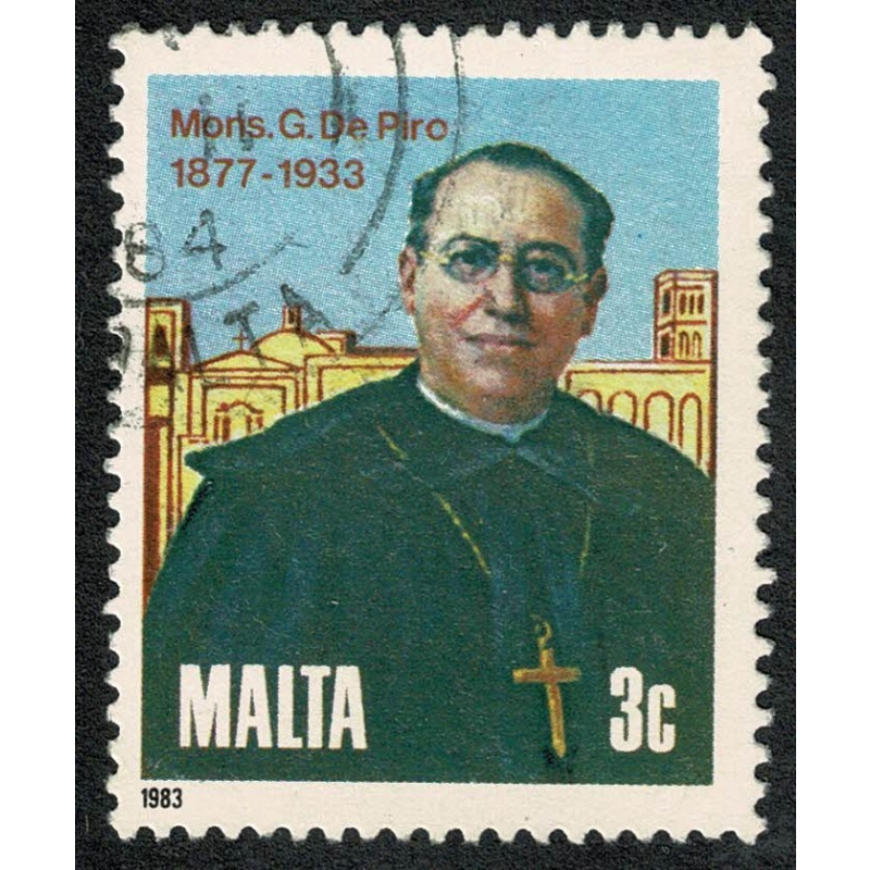 Malta. 1983 50th Death Anniv. Monsignor Giuseppe de Piro. 3c Fine used. SG 718