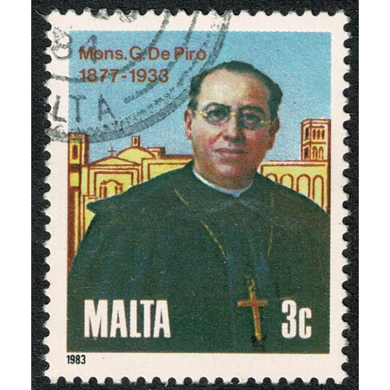 Malta. 1983 50th Death Anniv. Monsignor Giuseppe de Piro. 3c Fine used. SG 718