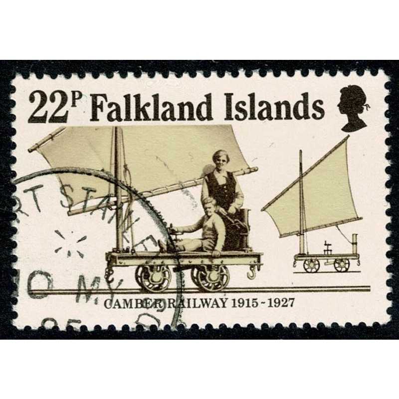 Falkland Islands. 1984 Anniv. Camber Railway 22p. Fine Used. SG 498