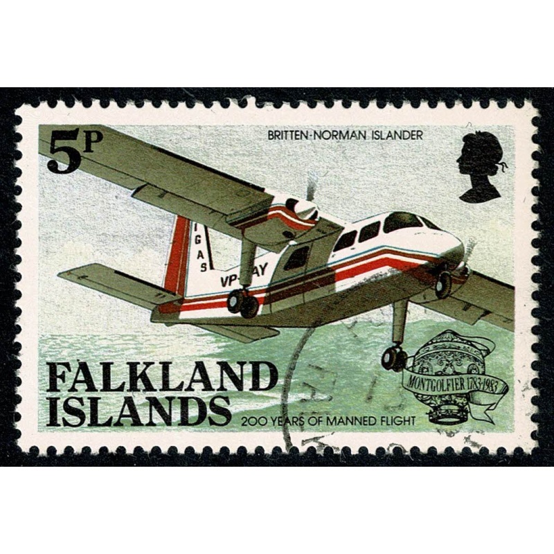 Falkland Islands. 1983 Bicententenary of Manned Flight 5p Fine Used. SG 463