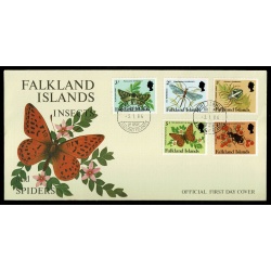 Falkland Islands. 1984-86 Insects and Spiders issue. Set of 15 values on 3 First Day Covers.