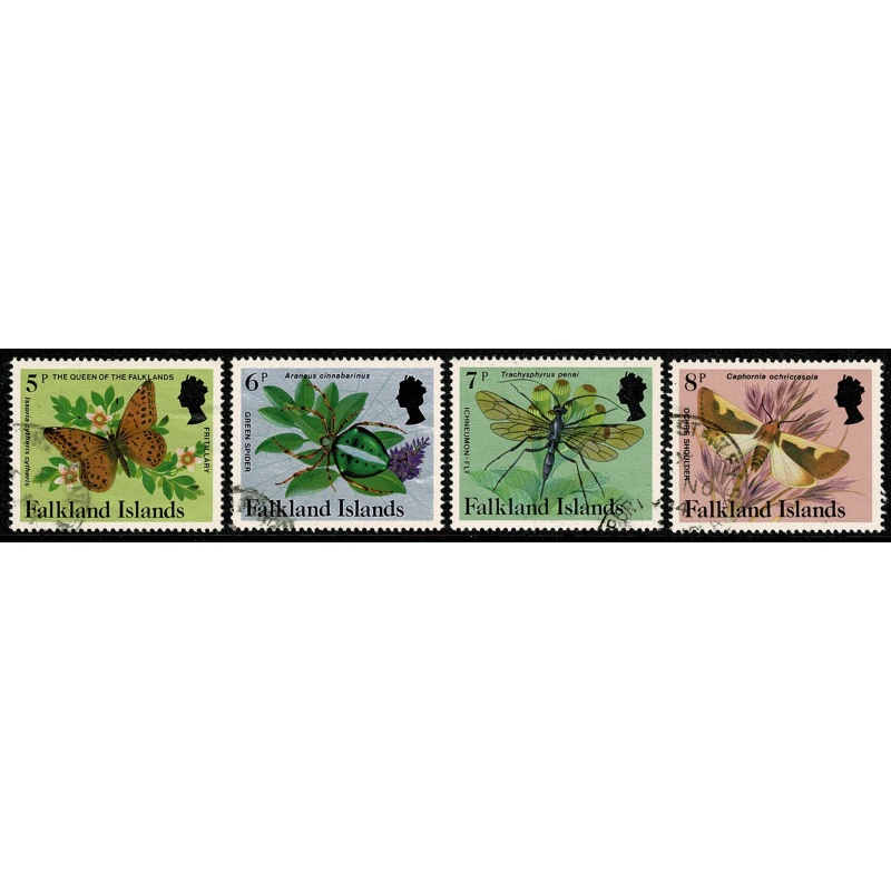 Falkland Islands. 1984-86 Insects and Spiders issue. Fine used set of 15. SG 469A-483A