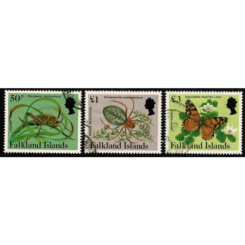 Falkland Islands. 1984-86 Insects and Spiders issue. Fine used set of 15. SG 469A-483A