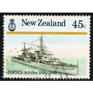 New Zealand. 1985 New Zealand Naval History 45c.  Fine used single. SG 1380