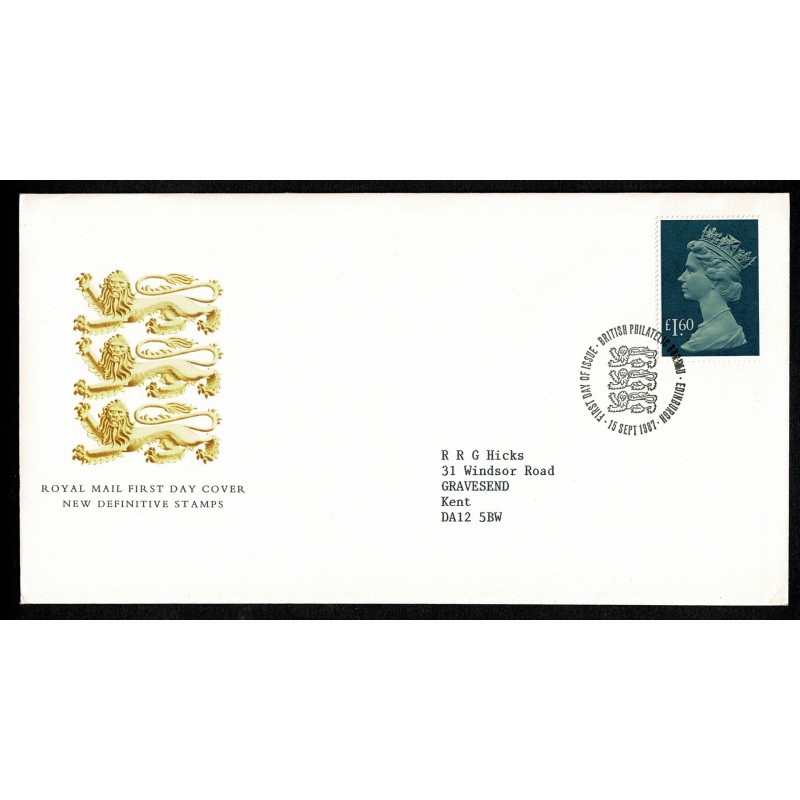 £1.60 Parcel Post. Philatelic Bureau FDI Handstamp. 15th September 1987.