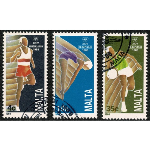 Malta. 1980 Olympic Games, Seoul.. Set of 3 values. Fine Used. SG 836-838