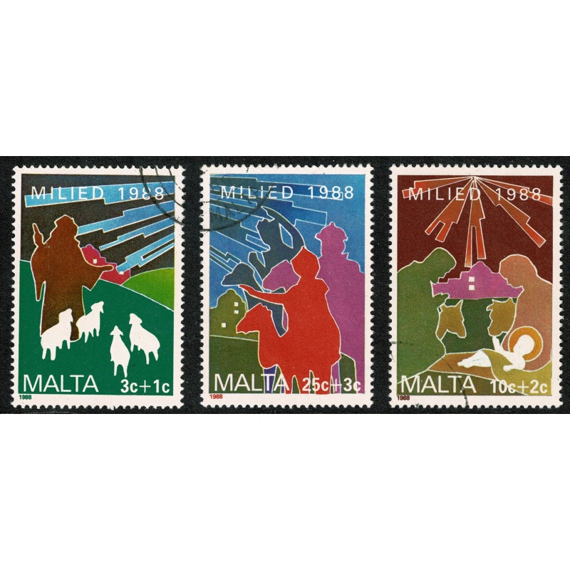 Malta. 1988 Christmas. Set of 3 values. Fine Used. SG 839-841