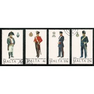 Malta. 1989 Maltese Uniforms. Set of 4 values. Used. SG 851-854