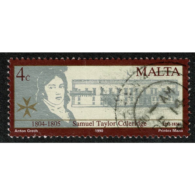 Malta. 1990 British Authors 4c Fine used. SG 870