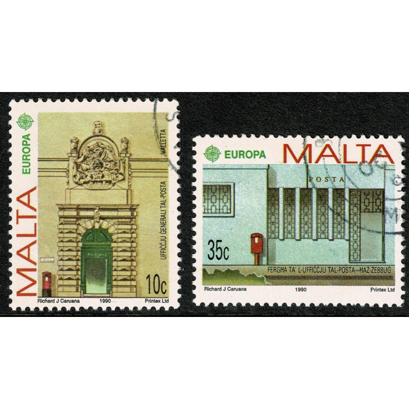 Malta. 1990 Europa. Post Office Buildings. Set of 2 values. Fine Used. SG 864-865