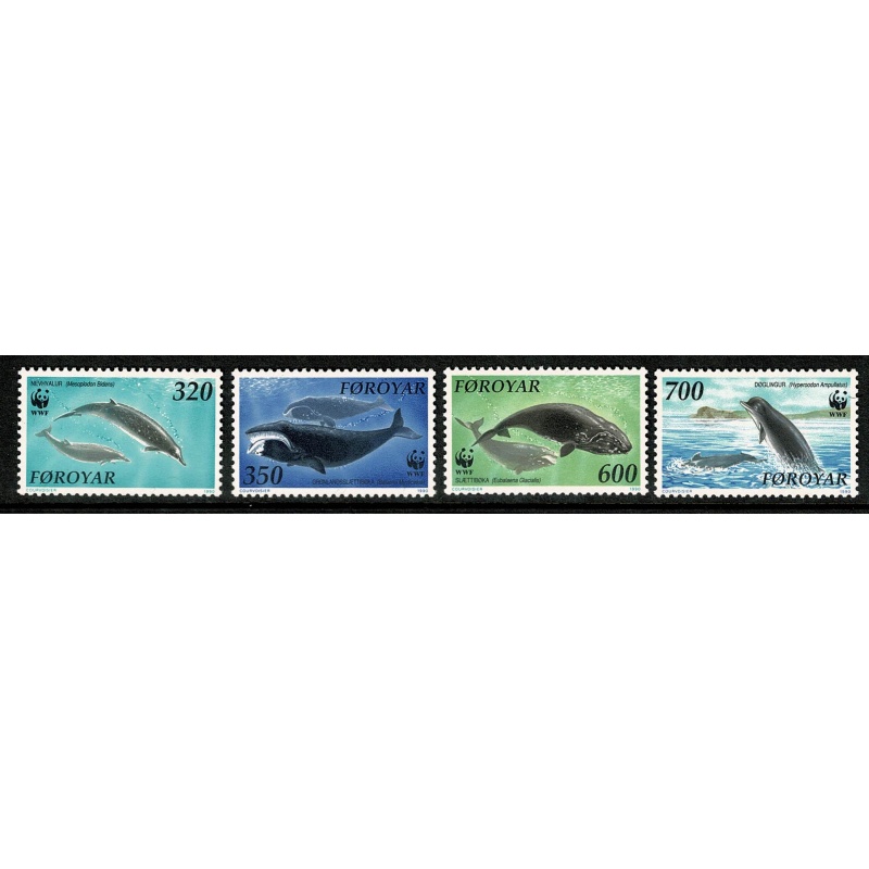 Faroes. 1990 Whales. Set of 4 values. Unmounted Mint. SG 196-199