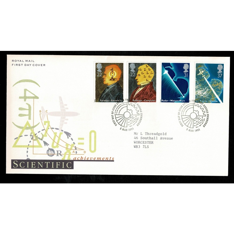 1991 Scientific Achievements FDC. Philatelic Bureau FDI Handstamp.