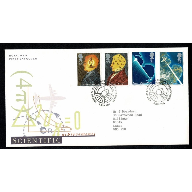 1991 Scientific Achievments. Philatelic Bureau FDI Handstamp. 5th March 1991