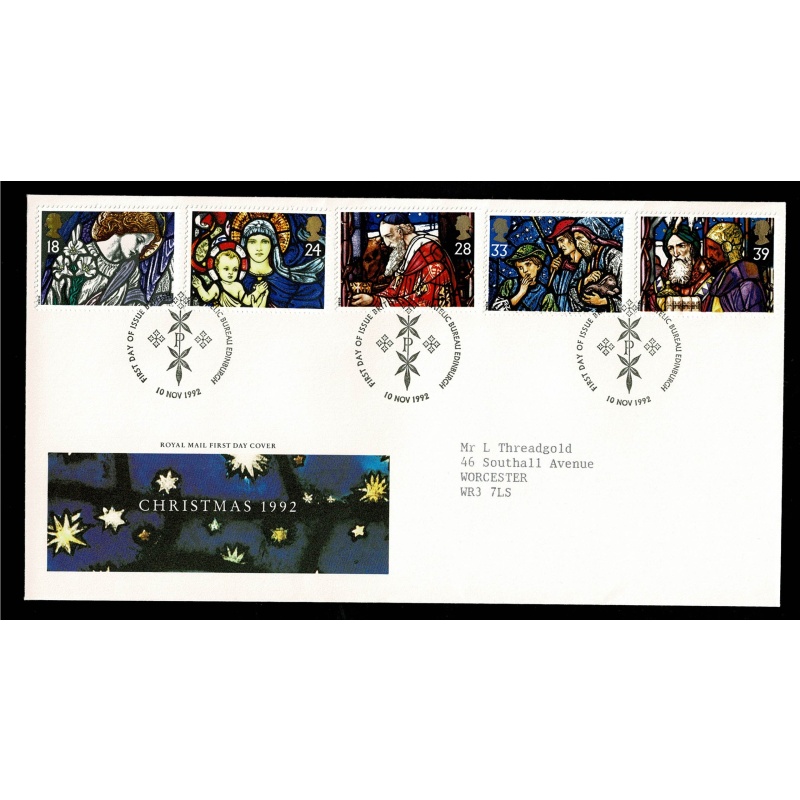 1992 Christmas. Philatelic Bureau FDI Handstamp.