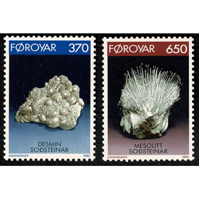 Faroes. 1992 Minerals. Set of 2 values. Unmounted Mint. SG 229-230