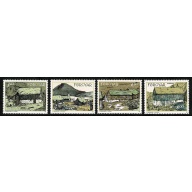 Faroes. 1992 Old Houses in Nordragota. Set of 4 values. Unmounted Mint. SG 231-234