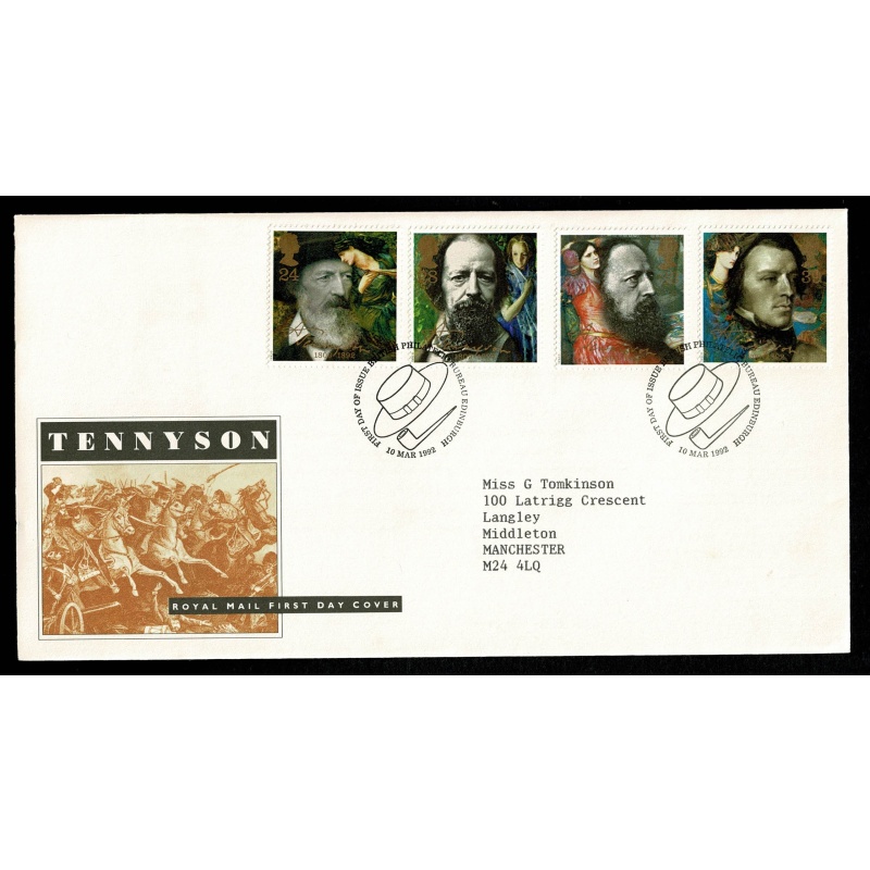 1992 Tennyson. Philatelic Bureau FDI Handstamp.