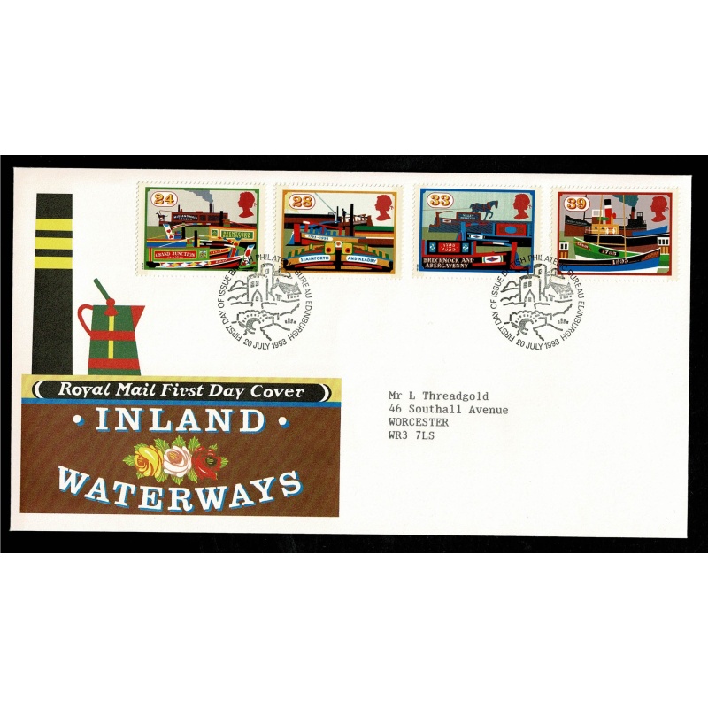 1993 Inland Waterways. Philatelic Bureau FDI Handstamp.