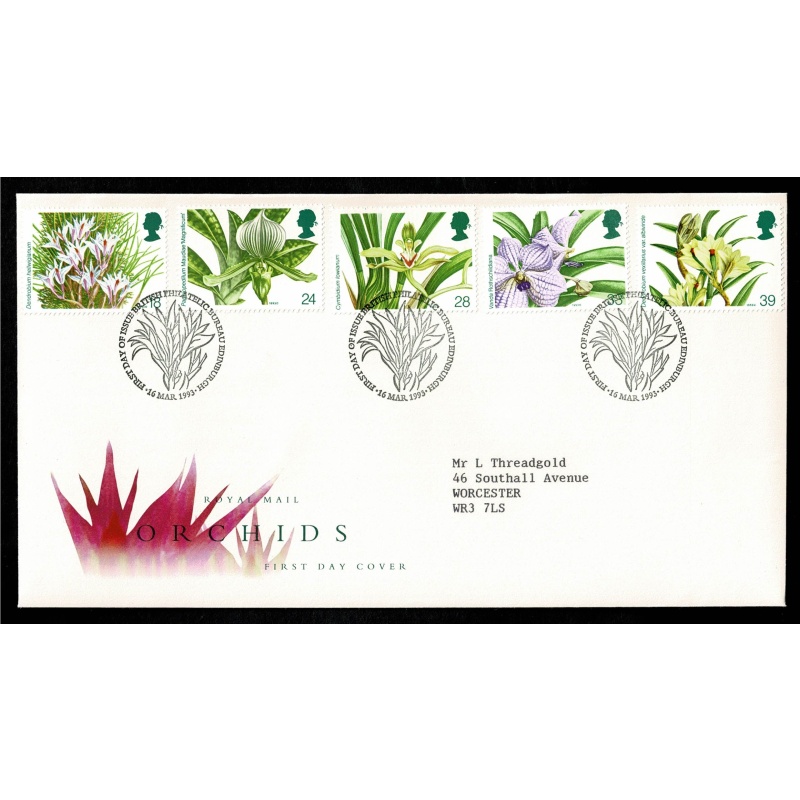 1993 Orchids. Philatelic Bureau FDI Handstamp.