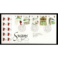 1993 Swans. Philatelic Bureau FDI Handstamp.