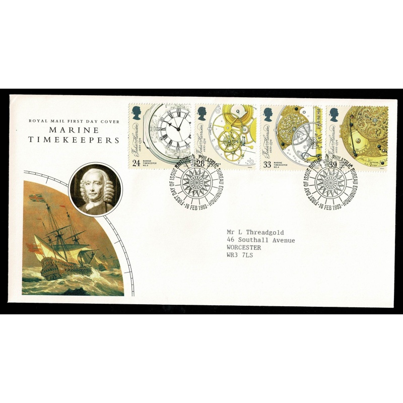 1993 Marine Timekeepers. Philatelic Bureau FDI Handstamp.